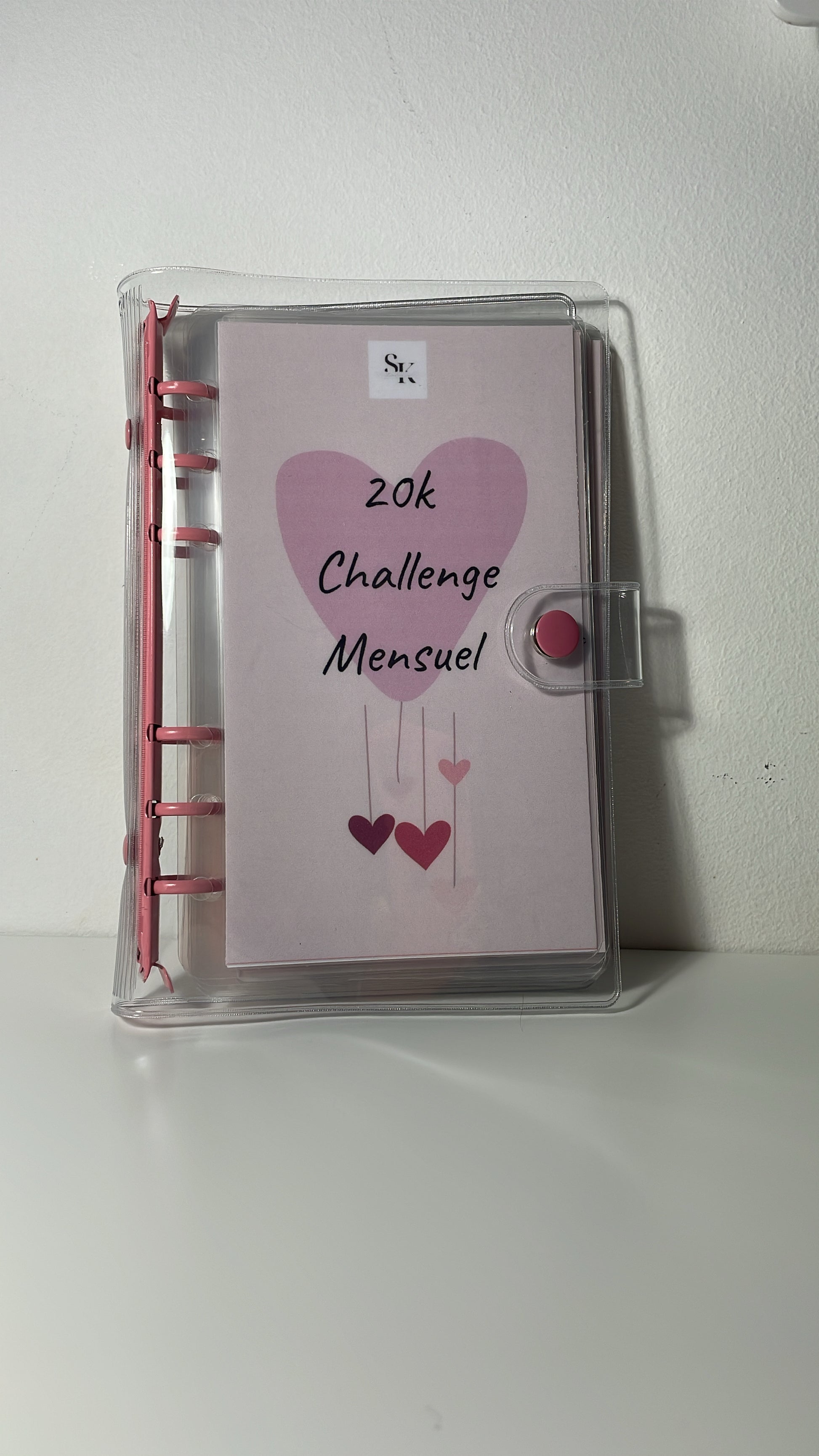 Classeur PVC rose + challenge 20K – SK Budget Stuff